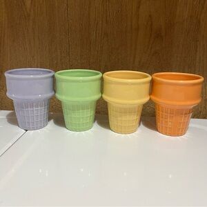 Vintage Rare Joshua Maxwell Studio Pastel Ice Cream Cones Ceramic Cups!